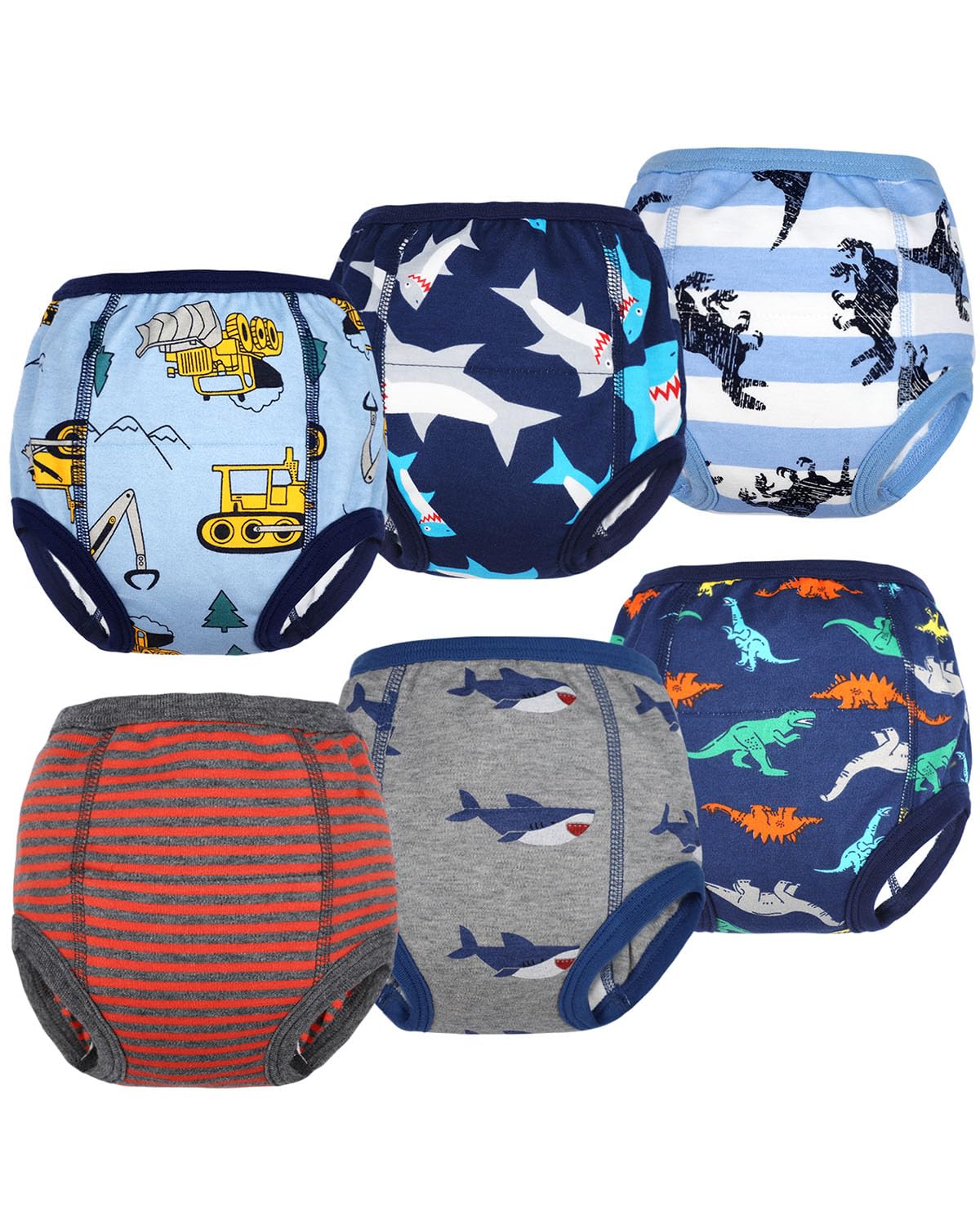 Flyish Packung mit 6 Baby Trainingshosen Töpfchen Unterwäsche Kleinkinder Windelhosen Toilettentraining Unterwäsche Entzückende Tiermuster Trainingshose Jungen 3 Jahre