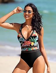 AI'MAGE Women One Piece Swimsuit Sexy V Neck