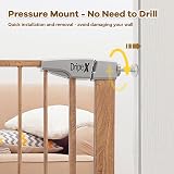 Dripex Wood Pattern Stair Gate for Baby and Pets 75-82 cm Auto Close One-Handed view 5
