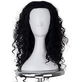 M MISS U HAIR Medium Long Curly Dark Brown Wig for Men Captain Hook Costume Wig Adult Halloween Cosplay