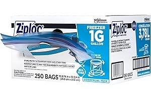 SC JOHNSON PROFESSIONAL Ziploc® Freezer And Storage Bags, 1 Gallon, Box Of 250 Bags