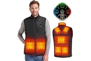 KOVNLO Heated Vest For Men, 8 Heating Zones, Lights-out Design, Lightweight Mens Heating Jacket (Battery Pack Not Included)