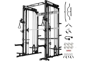 RitFit M1 & M1 Pro Smith Machine with Cable Crossover System, Multi-Function Squat Rack Power Cage for Home Gym, Power Rack and Packages