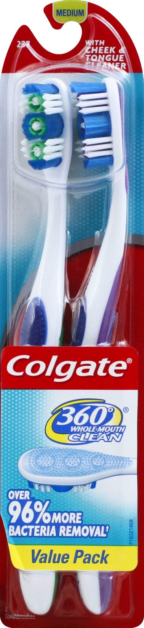 Colgate Adult Toothbrush 360 Degrees, 2Pk (Pack Of 6)