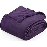 Utopia Bedding Purple Fleece Blanket Twin Size Lightweight Fuzzy Soft Anti-Static Microfiber Dorm Bed Blanket (90x66 Inch)