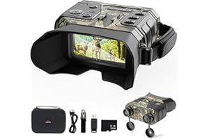 WOSPORTS 4K Night Vision Goggles with 36MP Photo, 1300FT Range, Built-in Flashlight & Compass, 5000mAh Battery, Supports 256GB SD, for Security, Camping, Travel Use