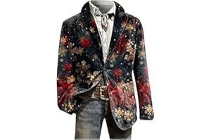 Christmas Blazer Men Corduroy Christmas Print Holiday Party Jacket Single Breasted Slim Fit Business Office Blazer