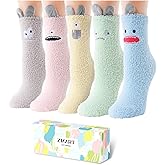 Fuzzy Socks for Women - Teen Girls Colorful Indoors Animal Slipper Socks
