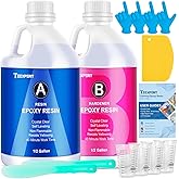 Teexpert Epoxy Resin Crystal Clear: 1 Gallon Epoxy Resin Kit Casting Resin Non Toxic High Gloss for Casting Coating Art DIY Craft Jewelry Wood Table - 2 Part(64oz Resin and 64oz Hardener)