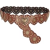 XuoAz Women Wide-Disc-Western-Belt Chunky-Cowgirl Cowboy Belt Concho Country Leather Belt for Dress