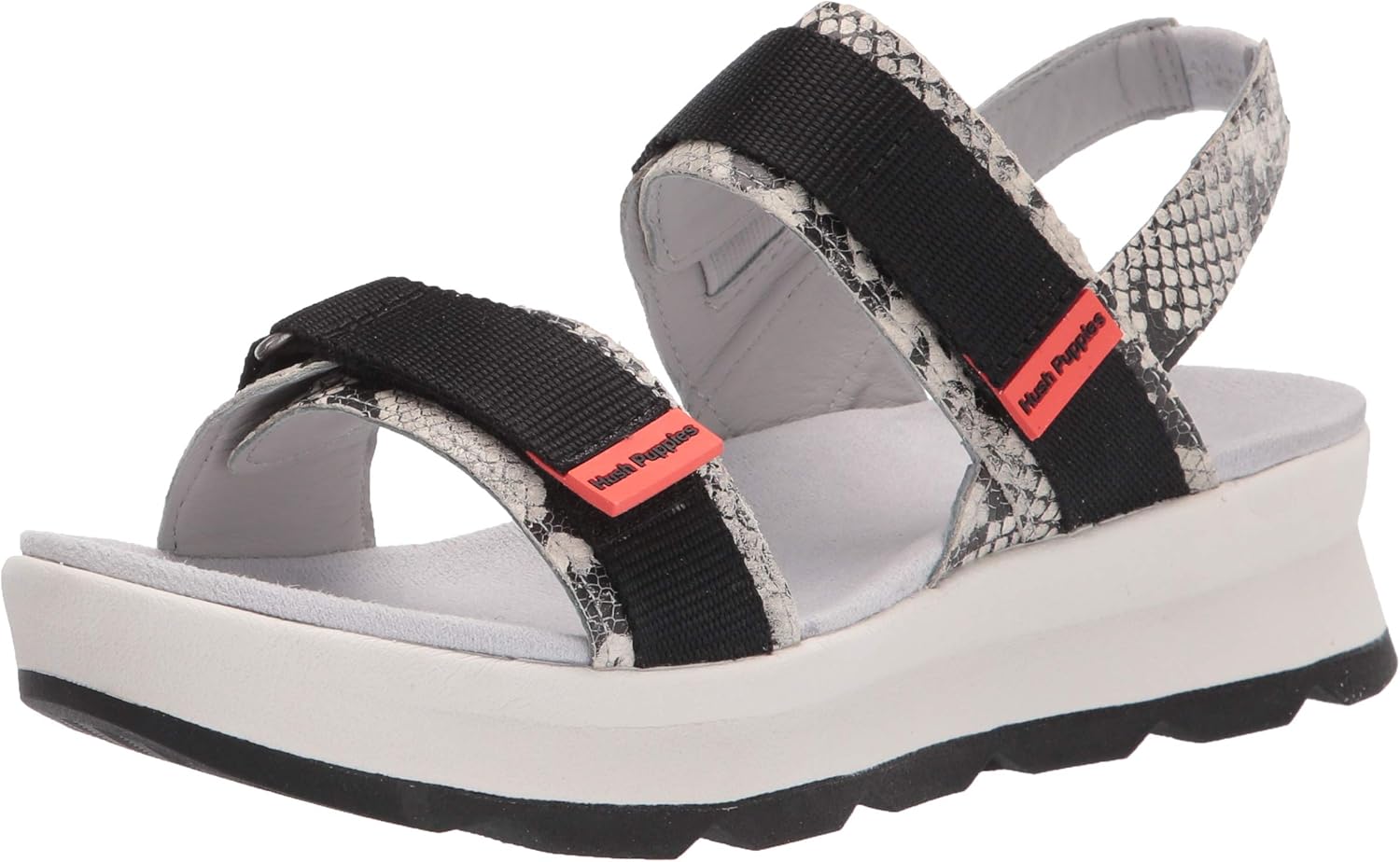 Hush Puppies Women's Andi Slingback Wedge Sandal, Snake Leather/Black