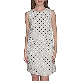 Tommy Hilfiger Womens Sleeveless Crew Neck Two Hip Pockets Hopsack Shift Mini Dress