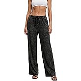GORGLITTER Women's Cheetah Leopard Print Pants High Waisted Wide Leg Baggy Y2k Trousers Bottoms