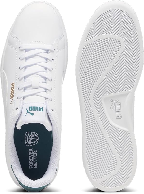 Unisex Smash 3.0 L Baskets, Puma White Malachite Puma Gold, 44 EU