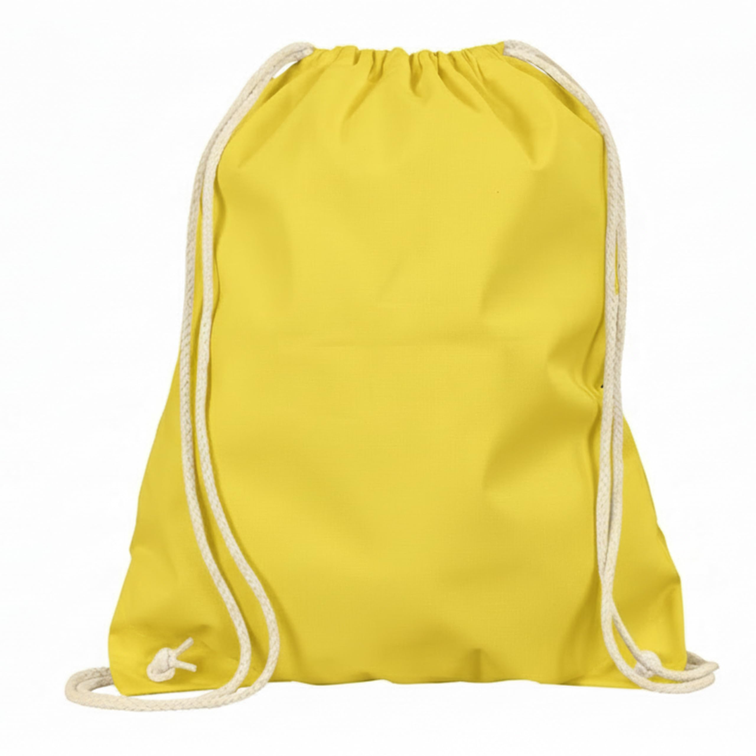 Veproli Cotton Gym Bag Sports Bag Drawstring Bag Gym Bag Jute School Backpack, yellow, One Size