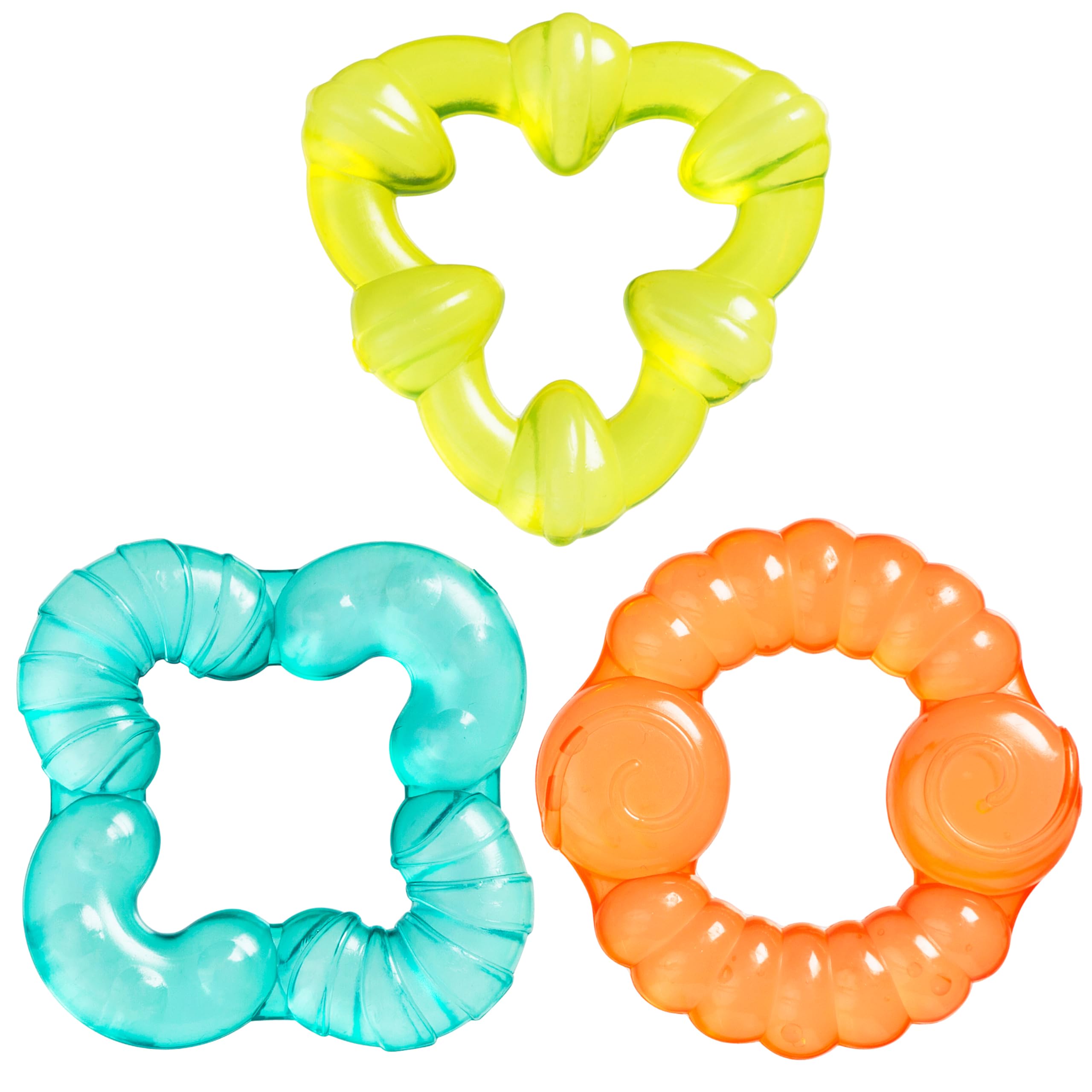Playgro Bumpy Gums 3-Pack Water Teethers - BPA-Free Freezable Teething Toys for Babies - Soothing Textured Teething Rings for Sore Gums - Easy-to-Hold Cooling Baby Teether Set from 3 Months+