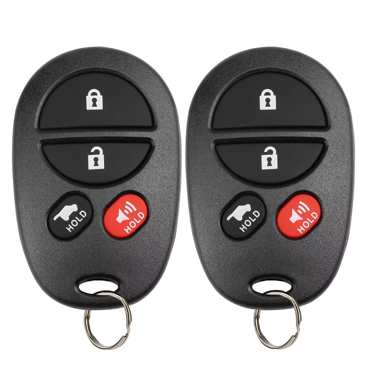 Photo 1 of Key Fob Keyless Entry Remote Replacement for Toyota Solara Sienna Sequoia Avalon- 4 Buttons Car Key Fob FCC: GQ43VT20T (Set of 2)