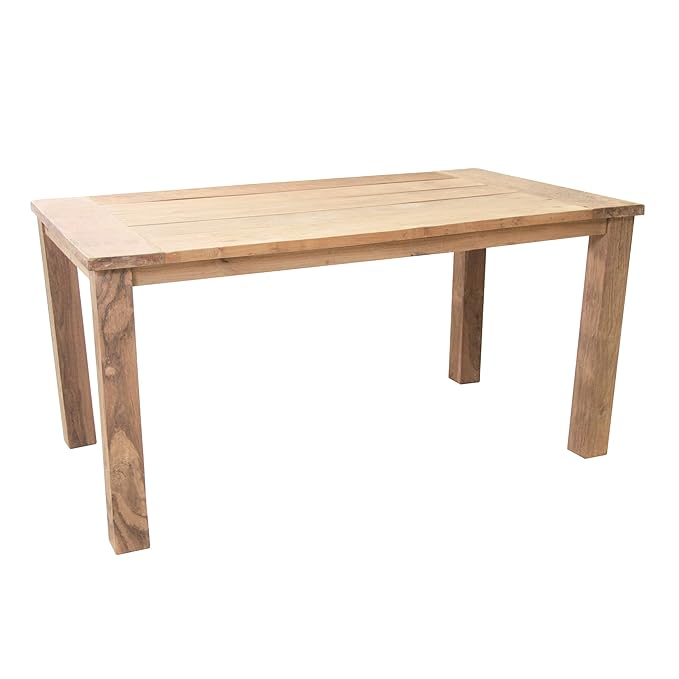Ribelli Teaktisch Sobura Holztisch Gartentisch aus recyceltem Teak, Gartenmöbel Tisch mit rustikaler Oberfläche, widerstandsf