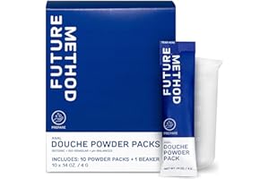 FUTURE METHOD Anal Douche Powder with Reuseable Beaker - pH Balanced & Soothing Anal Flush Cleanser for Enema Bulbs (10 Pack)