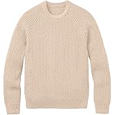 JEMLDL Men's Crewneck Sweater Casual Wool Sweaters for Men Two-Tone Yarn Knit Sweaters Classic Raglan Long Sleeve Pullover