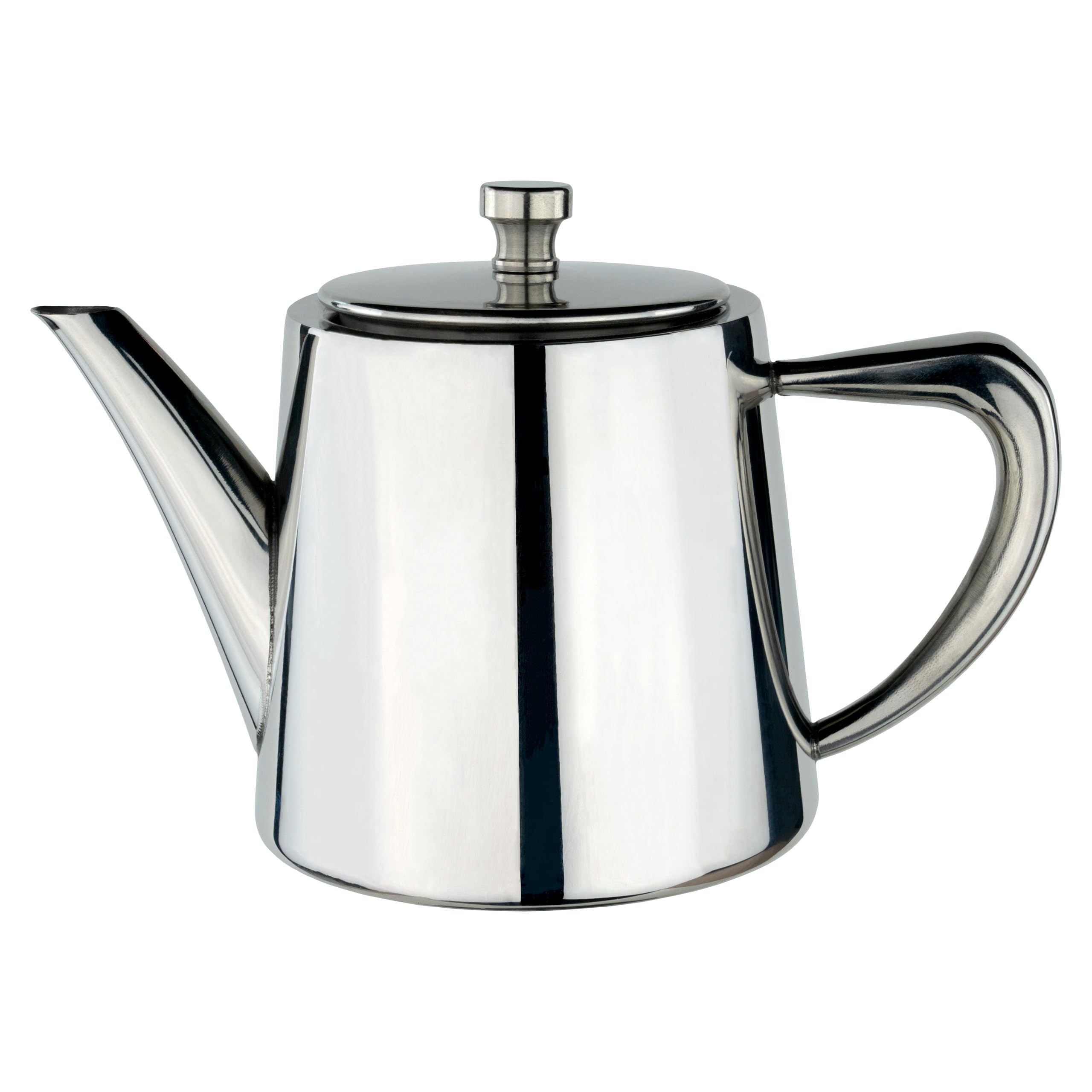 Café Olé Derwent Teapot, 13oz / 370ml, Serves 1, Stainless Steel, Modern Teapot Design with Mirror Finish, Perfect Pour Spout