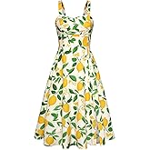 Belle Poque Women's Vintage 1950s Dress 2026 Summer Sleeveless Flowy Ruched Midi Tea Party Wedding Guest Cocktail Dress