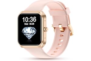 MXQ Fitness Smart Watch for Women Men, Android iOS iPhone Compatible, IP68 Waterproof, 1.91” Lager Screen with Text and Call, Heart Rate, Blood Oxygen, Sleep Tracker, Long Battery Life, Pink