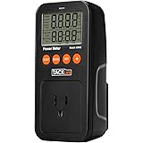 Tacklife EM02 Classic Power Meter Energy Watt Voltage Amps Electricity Usage Monitor Tester with Overload Warning, LCD Display for Saving Energy Cost