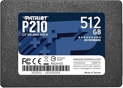 Patriot P210 512GB SSD 2.5 Inch SATA III Internal Solid State Drive P210S512G25