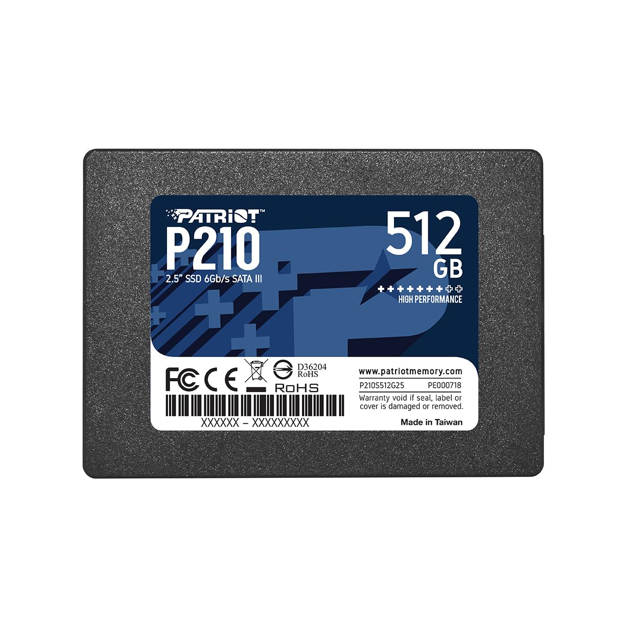 Patriot P210 SATA 3 512GB SSD 2.5 Inch Internal Solid State Drive - P210S512G25