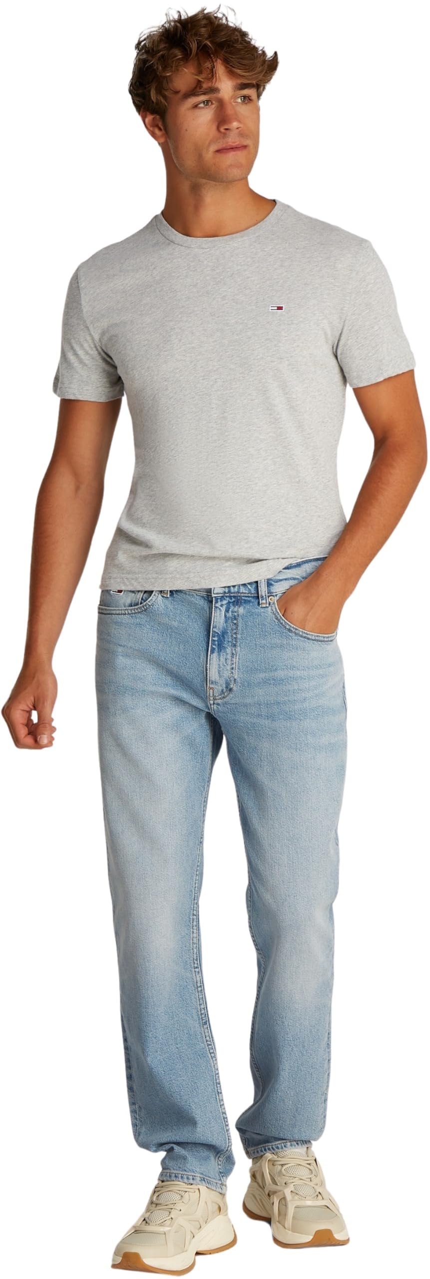 Tommy Jeans Herren TJM Xslim 2pack Jersey Tee EXT Dm0dm20687, Multi (Grey Htr/Dark Night Navy), L 2