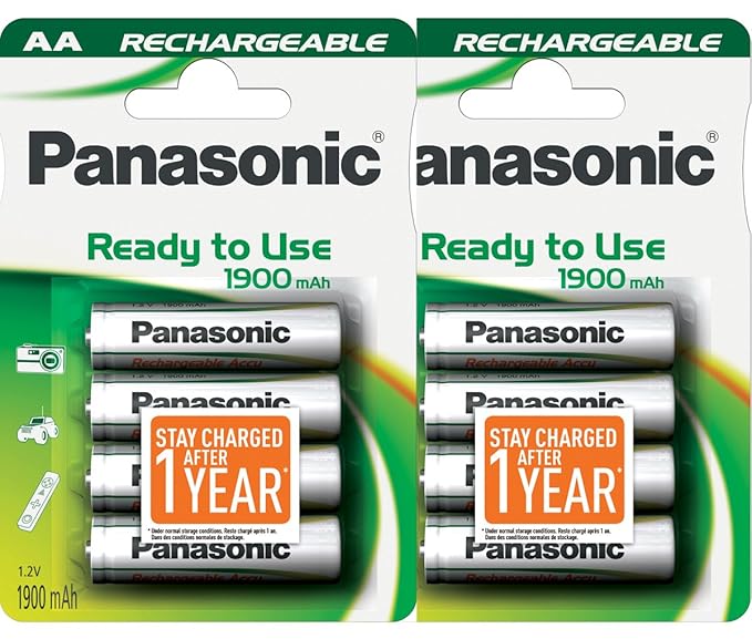 title=Panasonic, batterie ricaricabili AA (8 pezzi), precaricate e pronte all'uso,