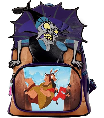 Amazon.com | Loungefly Disney Villains Triple Pocket Glow in the Dark Mini Backpack