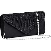 OSDUE Clutch Purses For Women, Satin Envelope Evening Purse, Formal Party Clutches With Detachable Chain Strap, Stylish Crossbody Shoulder Clutch Bag Wedding Purses Cocktail Prom Handbags