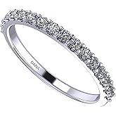 NANA Jewels Simulated diamond Wedding Band/Anniversary Ring Cubic Zirconia Silver Half Eternity Stackable