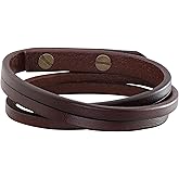 HAQUIL Artisanal Multi-Wrap Brown Leather Bracelet with Vintage Metal Accents for Men