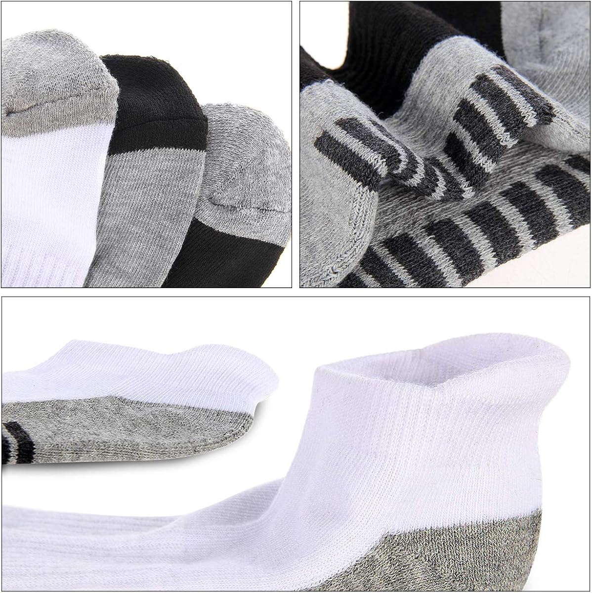 Eallco Mens Ankle Socks Low Cut Athletic Cushioned Running Tab Socks 6 Pack: Clothing