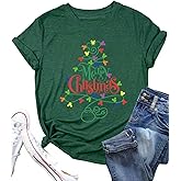 Christmas Shirts Womens Merry Christmas Shirt Lights Castle Graphic Tshirt Funny Xmas Holiday Vacation Tee Tops