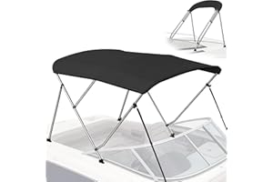 Bimini Tops for Boats - 900D Marine Grade Canvas with 1" Aluminum Alloy Frame, Boat Bimini Top with Storage Boot and 4 Nylon 