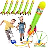 Banvih Rocket Launcher for Kids, Stocking Stuffers for Kids, Outdoor Games Toys, with Stomp Launch Pad, 6 Foam Air Rockets, C