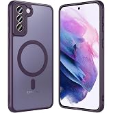 Hensinple for Samsung Galaxy S21 Plus Case with 200% Stronger Magnetic,S21+ Phone case Military-Grade Drop Protection S21 Plus Phone Case 5g Matte Slim for Samsung S21 Plus Case Cover[6.7"]-Purple