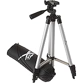 50 Inch Aluminum Camera Tripod with 3-Way Pan Head & Quick-Release Plate – Lightweight DSLR & Mirrorless Tripod with Bubble Level for Photography & Video