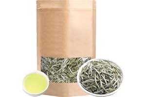 KAHZH Premium Silver Needle White Tea,China Tea Bai Hao Yinzhen Superior Chinese Silver Tip White Tea Loosee Leaf 50g/1.76oz 福鼎白毫银针 白茶