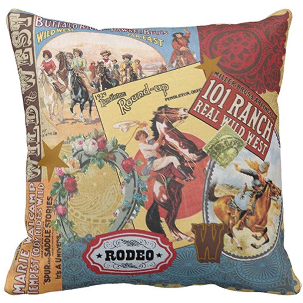 Amazon Com Throw Pillow Cover Wild Modern Vintage Western West