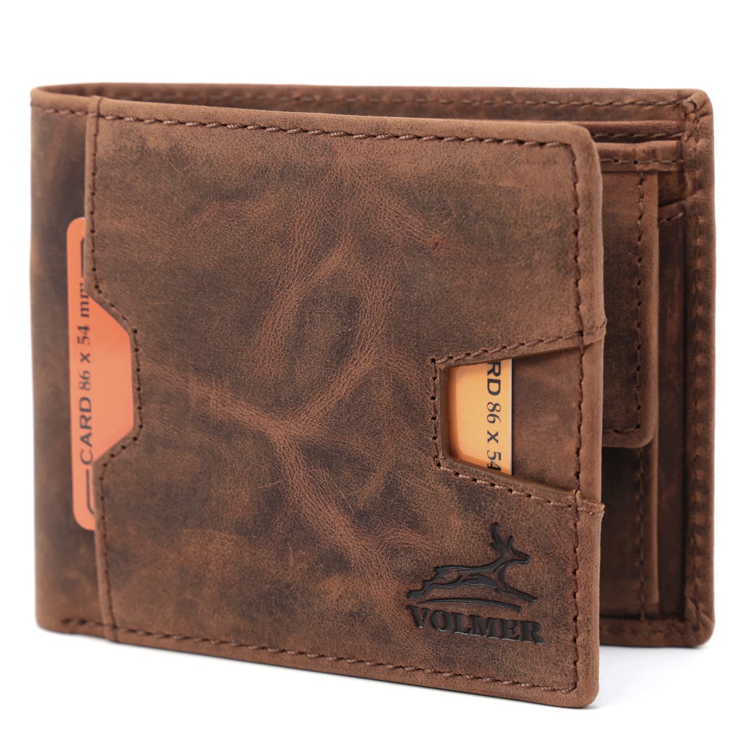 Hunter Wallet Real Leather with RFID Blocking Brown Typ #VO21