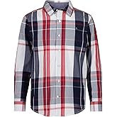 Tommy Hilfiger Boys' Long Sleeve Woven Button-down Shirt, Lightweight & Breathable