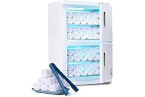 BYOOTIQUE Hot Towel Warmer Cabinet for Barber Shop, 46L Extra Large Capacity, 2in1 Professional Double Door Towel Warmer Heater Machine for Massage,Barbers,Facial Spa, Hair Salon, Estheticians, White