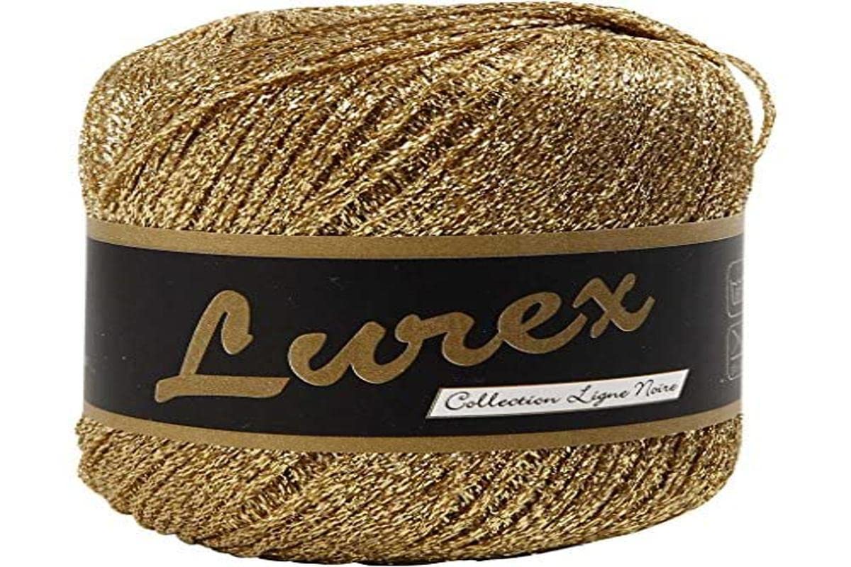 Creativ Gold Glitter Yarn 25g – Metallic Yarn for Knitting, Crochet Kits & Crafting – Gold Thread for Crochet, Decorations, Embroidery, Twine & DIY Projects