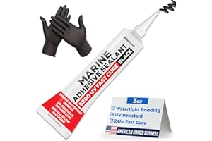 BERKLAND [3 oz] Marine Adhesive Sealant 5200 Fast Cure (Black) - Durable & Flexible Auto Body Filler - Permanent, Watertight Bonding and Sealing - UV Resistant, Above & Below Waterline