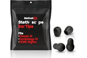 MOTIVATEM Stethoscope Replacement Ear Tips, Ear Pieces - Compatible with Littmann Stethoscope Classic 3, Cardiology 3 & Cardiology 4, Classic III, Cardiology III & IV